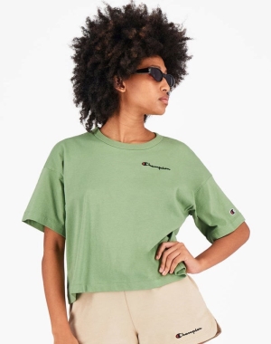 Champion Back Sunrise Print T-shirt Dam Gröna | 1892304-SL