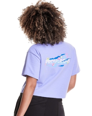 Champion Heritage Cropped Lunar New Year Prosperity Blast Dam Ljusblå | 0579346-ZF