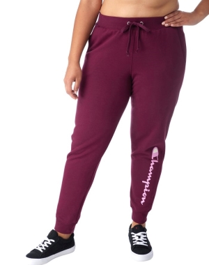 Champion Plus Powerblend Fleece Script Logo Byxor Dam Mörklila | 8762549-MB