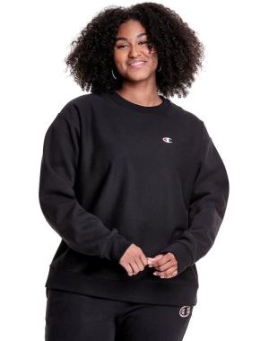 Champion Plus Reverse Weave Crew T-shirt Dam Svarta | 9372186-DA